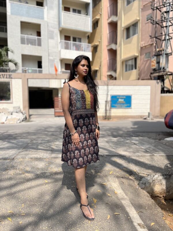 Spagetti Patch-work Aline Natural Ajrak Dress - Image 2