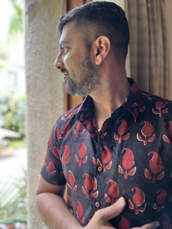 Paisley Bagru Print Men's Shirt - Image 2