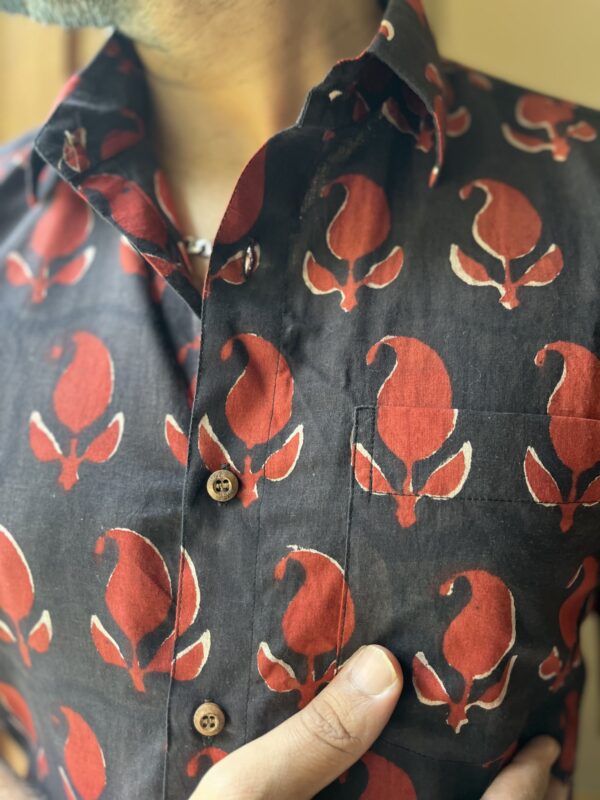Paisley Bagru Print Men's Shirt - Image 4
