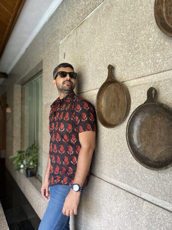Paisley Bagru Print Men's Shirt - Image 3