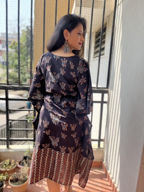 Butterfly Motif Ajrak Print Kaftan - Image 2